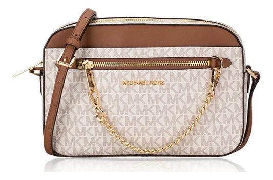 Bolsa Transversal Michael Kors Chain Duo Vanilla