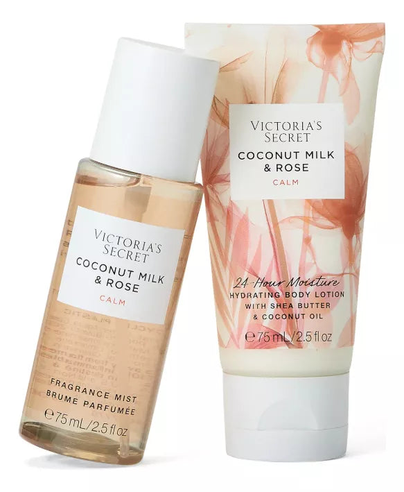 Kit Victoria's Secret Coconut Milk & Rose - Body Mist & Loção Hidratante