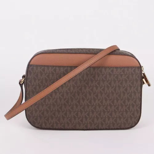 Bolsa Transversal Michael Kors Chain Duo Brown