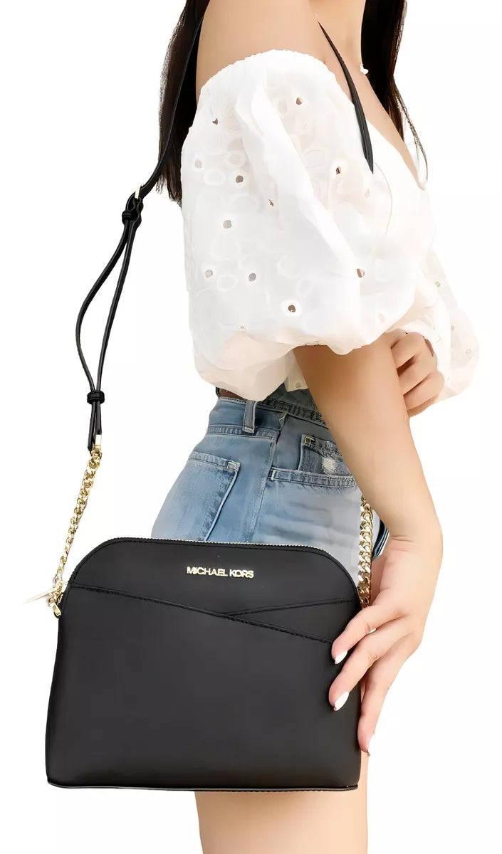 Bolsa Transversal Curva Michael Kors Preta
