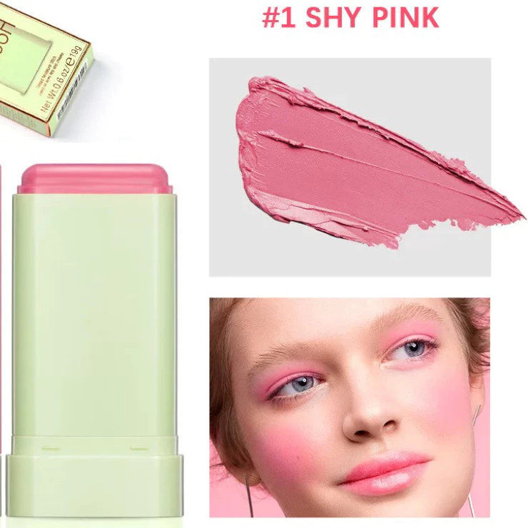 Kit Blush em Bastão Maybelucky On-the-Go Shy Pink + Pincel
