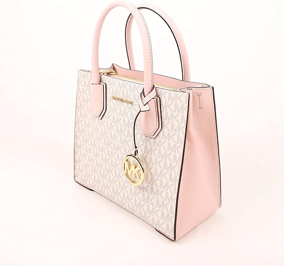 Bolsa Tiracolo Michael Kors Média Branca com Rosa