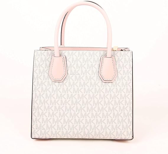 Bolsa Tiracolo Michael Kors Média Branca com Rosa