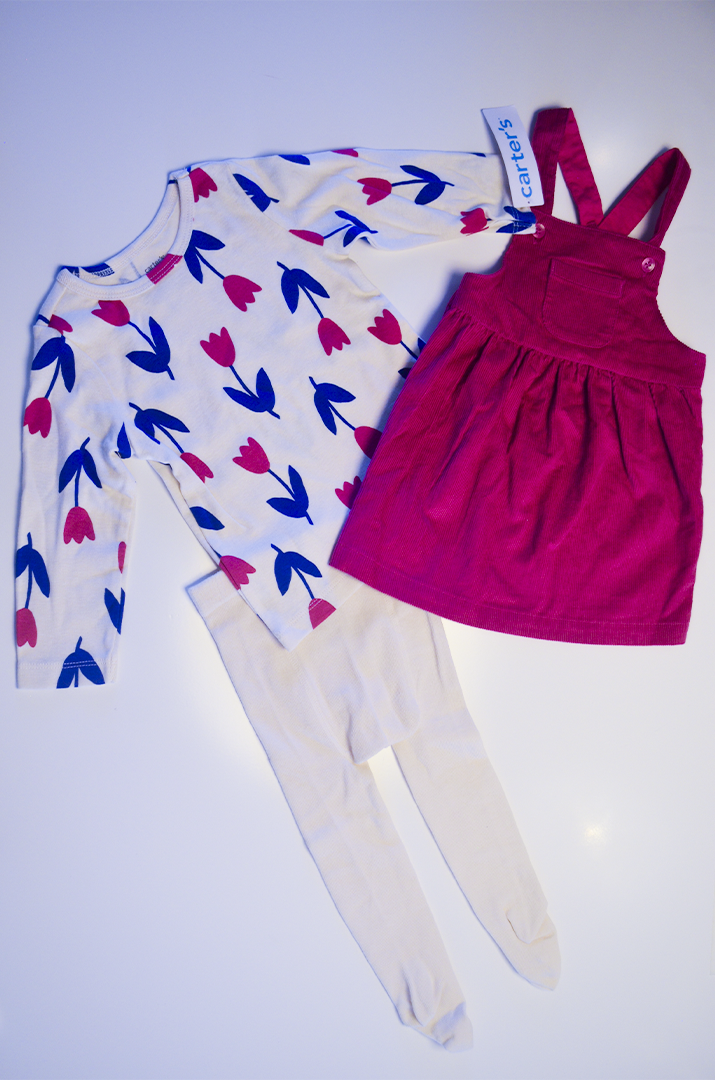 Conjunto Carter’s Jardineira & Tulipas