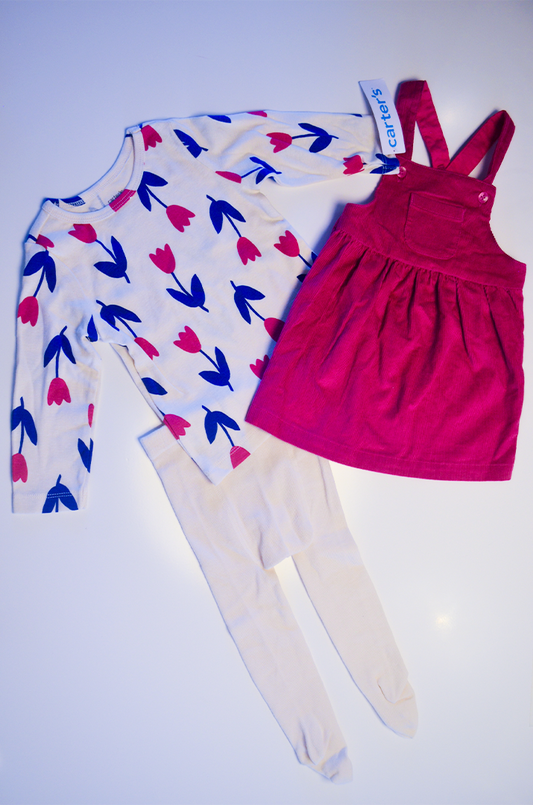 Conjunto Carter’s Jardineira & Tulipas