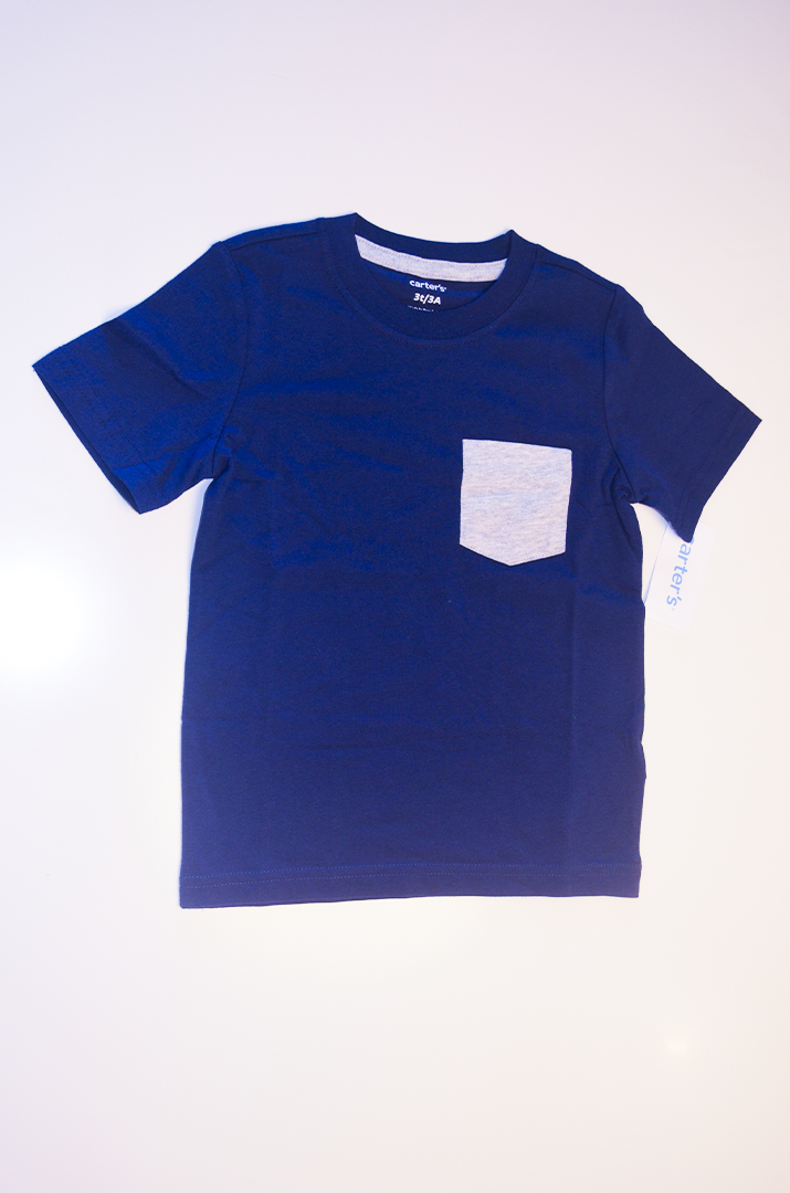 Camiseta Carter’s Azul Marinho com Bolso