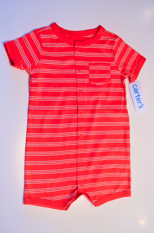 Romper Carter's Listrado Vermelho