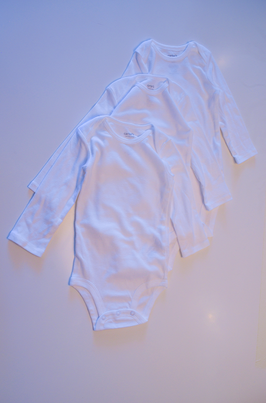 Kit Body Carter’s Infantil Manga Longa - 3 Peças