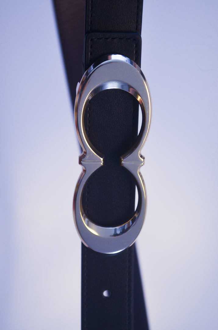 Cinto Coach - Preto em Couro com Fivela Metálica