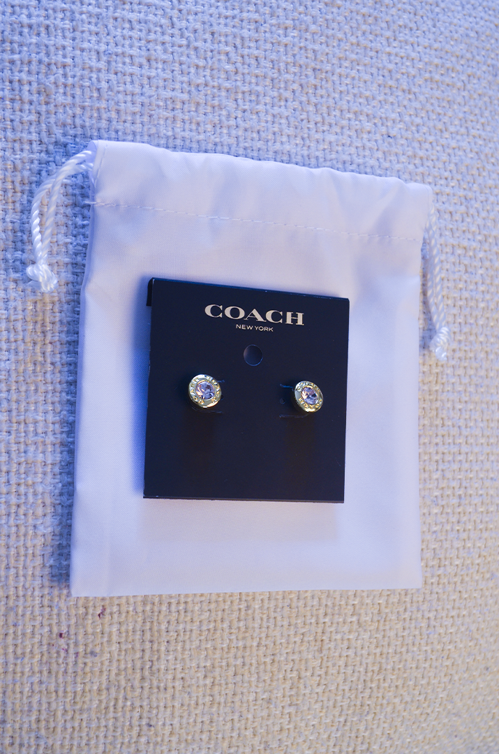 Brinco Coach - Dourado com Cristais