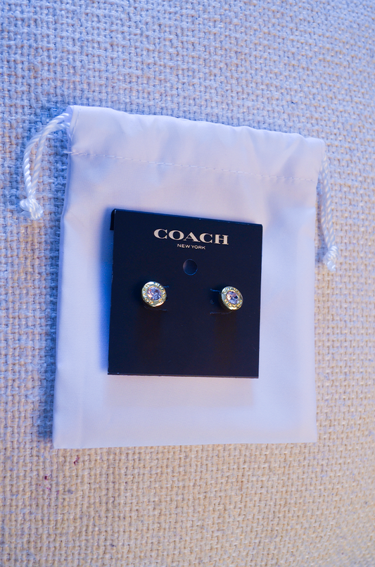 Brinco Coach - Dourado com Cristais