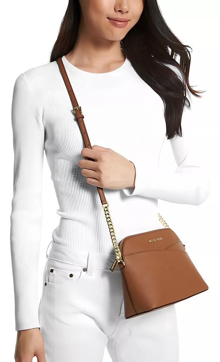 Bolsa Transversal Curva Michael Kors Marrom