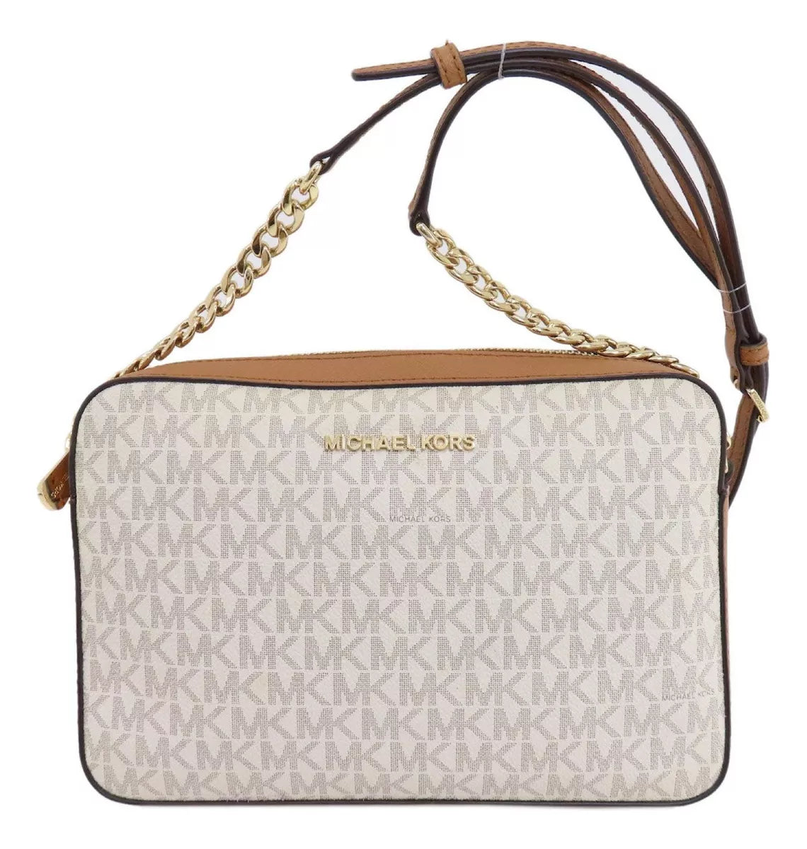 Bolsa Transversal Michael Kors Branco e Marrom