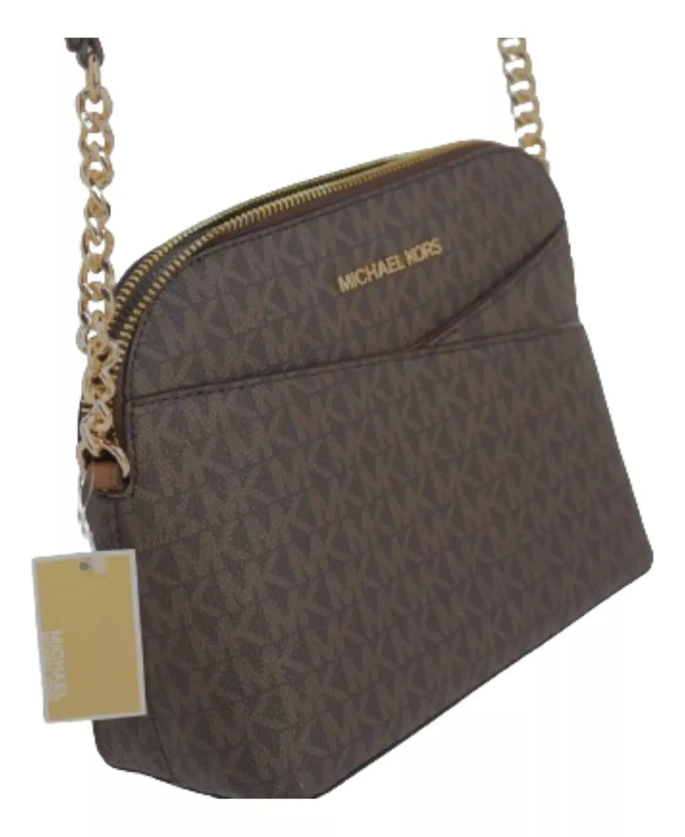 Bolsa Transversal Curva Michael Kors Marrom