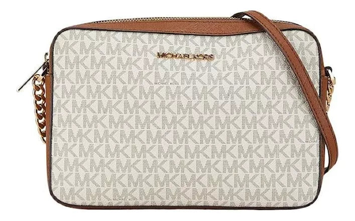 Bolsa Transversal Michael Kors Branco e Marrom