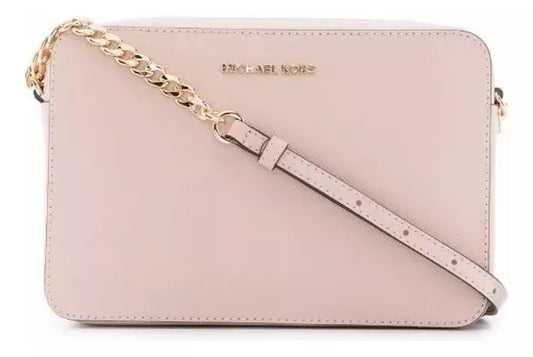 Bolsa Transversal Michael Kors Rosa Chain Dourada