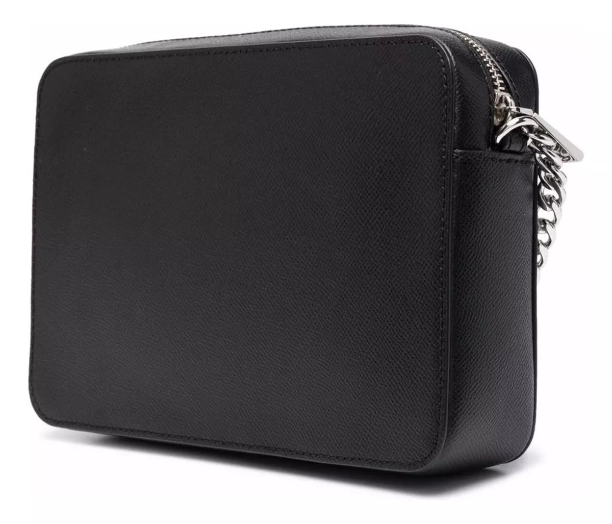 Bolsa Transversal Michael Kors Preta Chain Prata