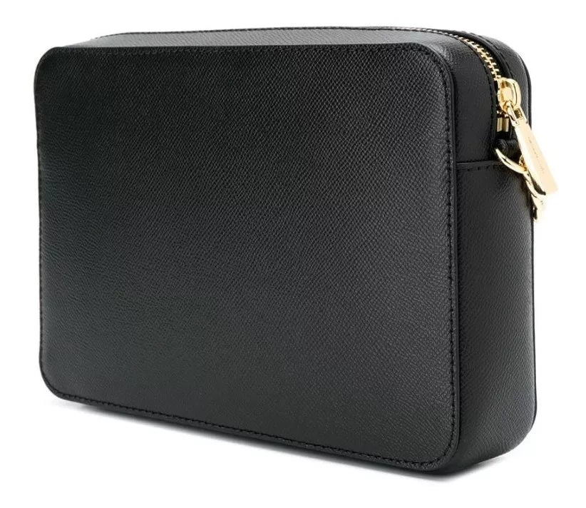 Bolsa Transversal Preta Michael Kors Chain Dourada