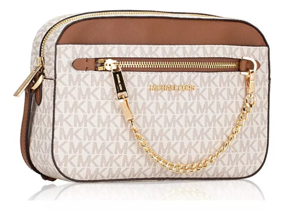 Bolsa Transversal Michael Kors Chain Duo Vanilla