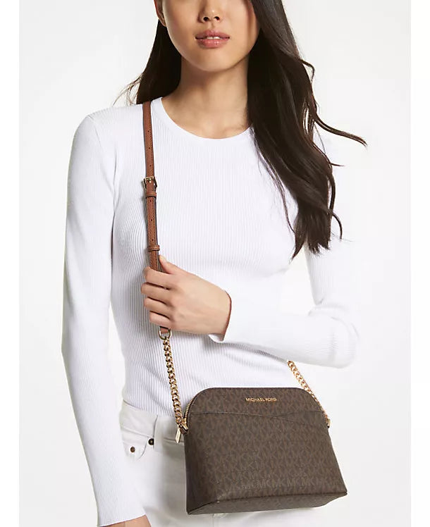 Bolsa Transversal Curva Michael Kors Marrom