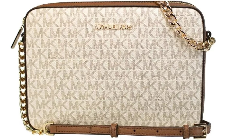 Bolsa Transversal Michael Kors Branco e Marrom
