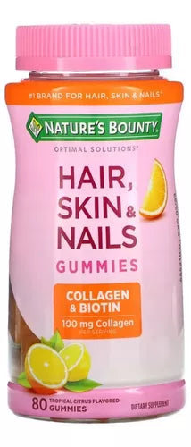 Suplemento Nature's Bounty Hair, Skin & Nails - Colágeno & Biotina - 80 Gummies