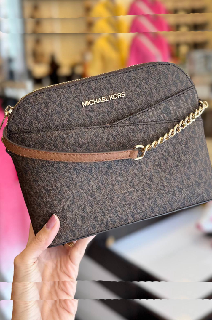 Bolsa Transversal Curva Michael Kors Marrom