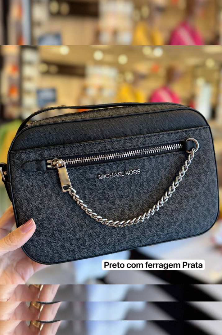Bolsa Transversal Michael Kors Chain Duo Black