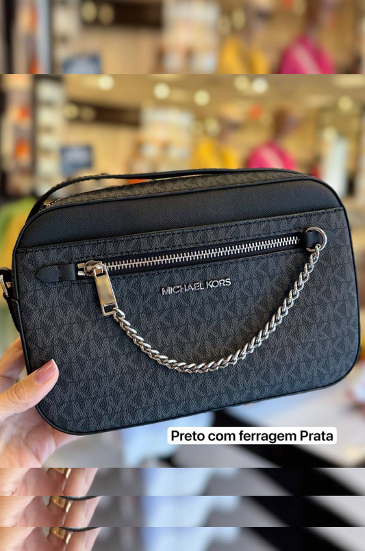 Bolsa Transversal Michael Kors Chain Duo Black