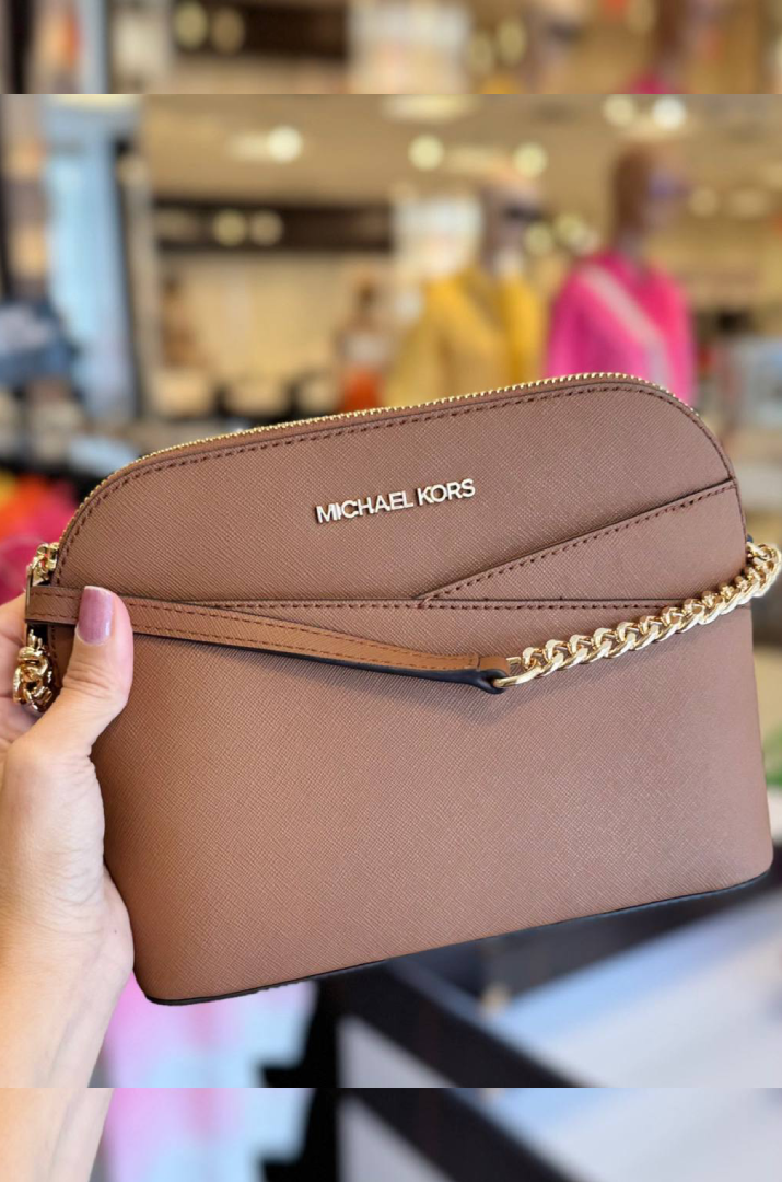 Bolsa Transversal Curva Michael Kors Marrom