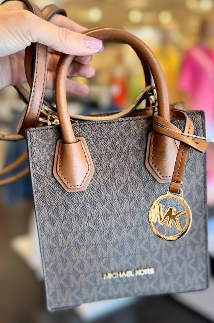 Bolsa Michael Kors Mercer Small Marrom Estampada