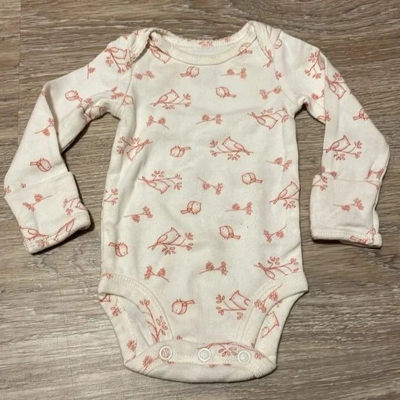 Kit 3 Bodies Carter’s Manga Longa – Floral & Passarinho