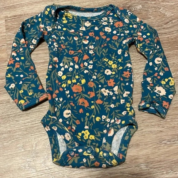 Kit 3 Bodies Carter’s Manga Longa – Floral & Passarinho